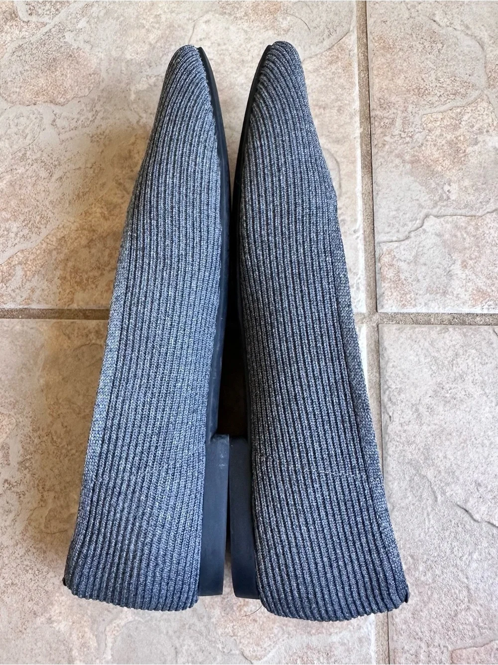 VIVAIA Margot 2.0 Square Toe Knitted Flats Gray Worn Once!​